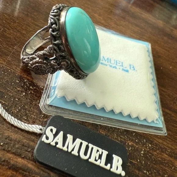 Samuel B. Blue and Silver Ring 18K Sterling - Picture 2 of 8